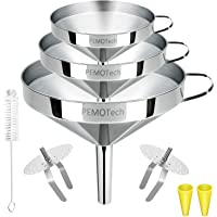 Los mejores  - PEMOTech - Embudo ajustable con asa y filtro desmontable de 2 piezas- para cocinar y transvasar líquidos o polvo (color…